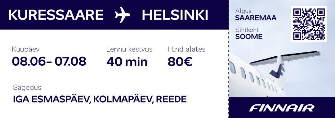 Visit Saaremaa - Infokandja seoses Kuressaare - Helsingi lennuliiniga - foto